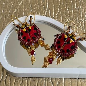 🐞HP🐞Lunch At The Ritz “CUTE AS A BUG”Ladybug HUGE Clip On Earrings